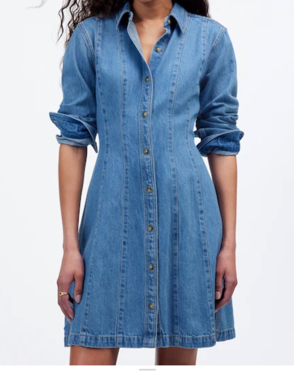 Madewell Light Blue Long-Sleeve Button-Front Denim Dress 6 NWT